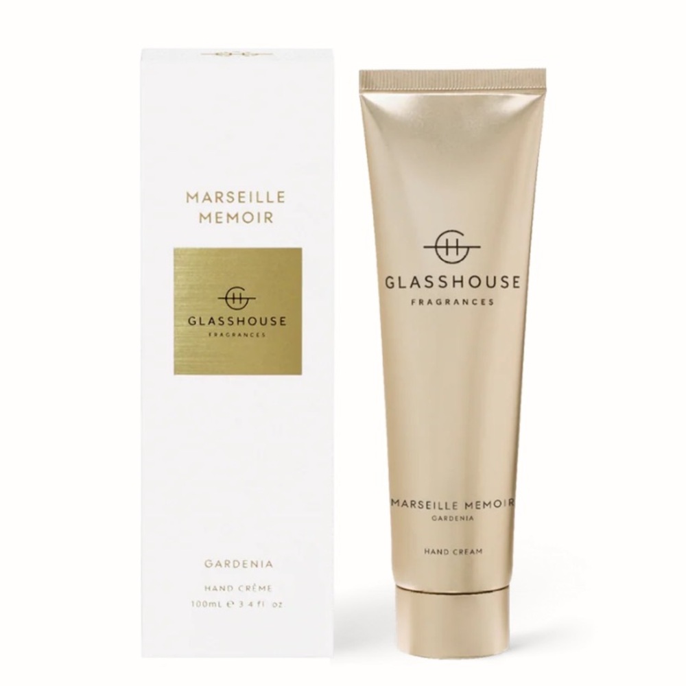 GLASSHOUSE FRAGRANCES MARSEILLE MEMOIR GARDENIA HAND CREAM 3.4oz BRAND NEW